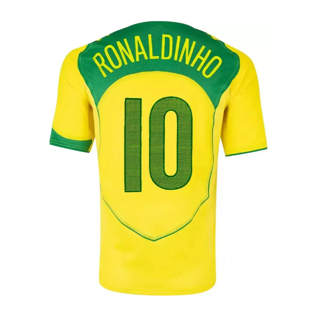 Camisa Brasil 2004 Retrô Nº 10 Ronaldinho Total 90 Torcedor