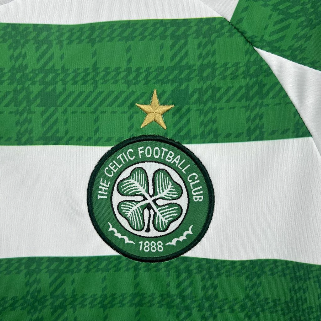 Camisa Masculina Celtic 2025/26 Torcedor Verde Branca
