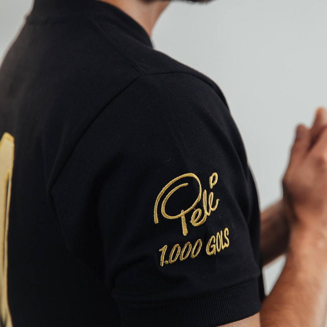 Camisa Santos Pelé Athleta Comemorativa 1000 Gols Masculina Preta