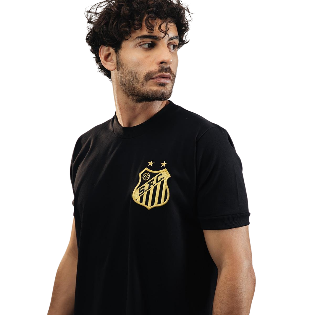 Camisa Santos Pelé Athleta Comemorativa 1000 Gols Masculina Preta