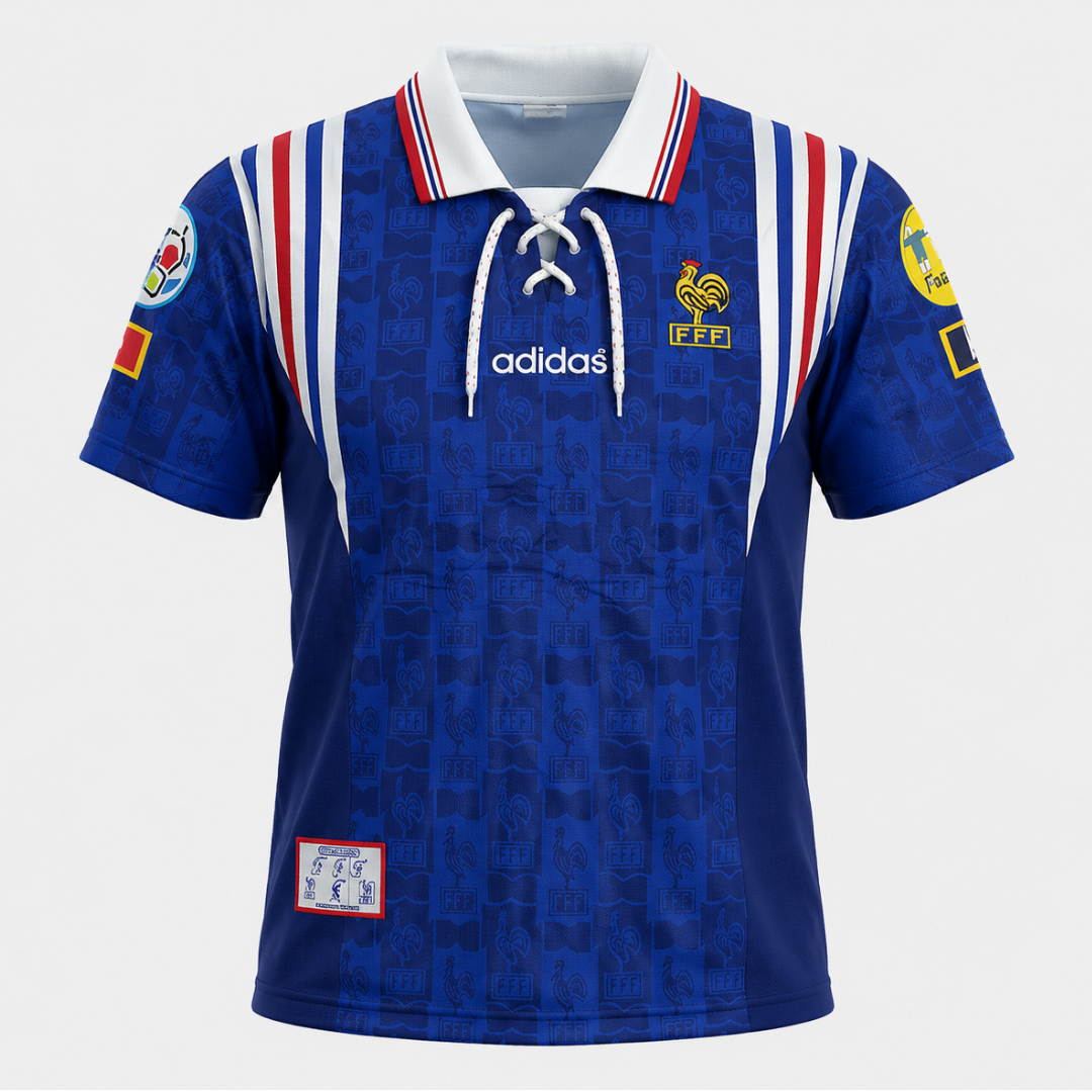 Camisa I Seleção da França 1996 Adidas Retrô Torcedor