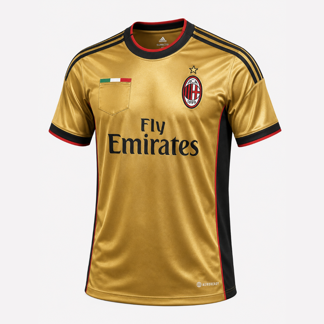Camisa Retrô Milan Dourada 2013/2014 Third Champions Kaká