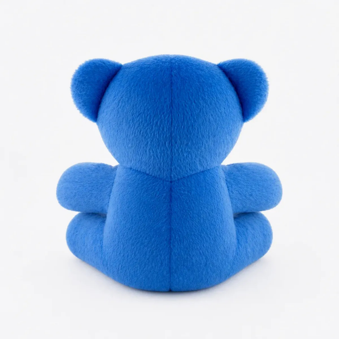 Urso Ted de Pelúcia Azul Com Laço Infantil
