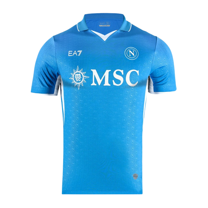 Camisa EA7 Napoli Home 2024/25 Azul Celeste Torcedor Masculina
