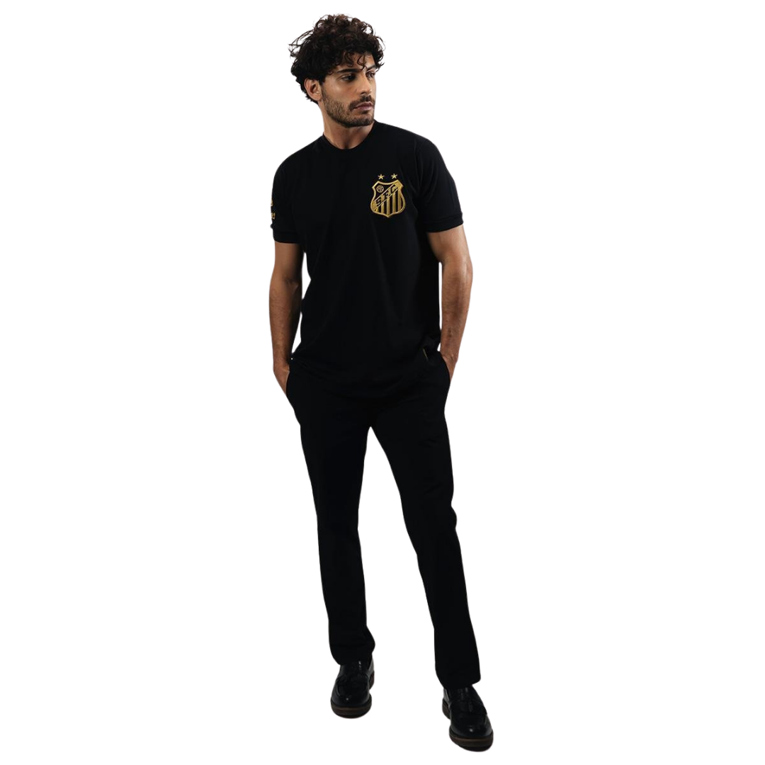 Camisa Santos Pelé Athleta Comemorativa 1000 Gols Masculina Preta