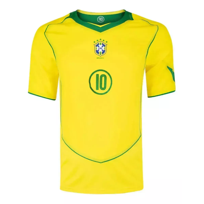 Camisa Brasil 2004 Retrô Nº 10 Ronaldinho Total 90 Torcedor