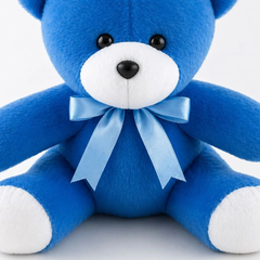 Urso Ted de Pelúcia Azul Com Laço Infantil