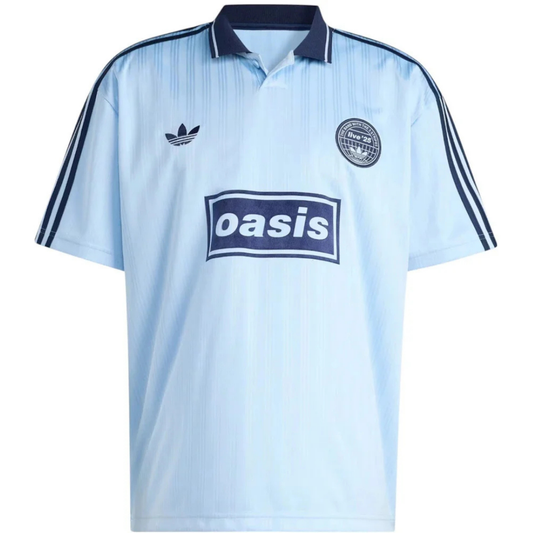 Camisa Oasis x Adidas Jersey Tour Jacquard Clear Sky Torcedor Masculina