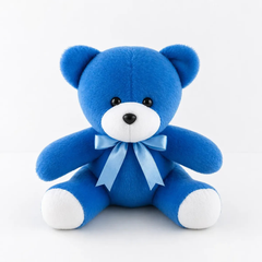 Urso Ted de Pelúcia Azul Com Laço Infantil