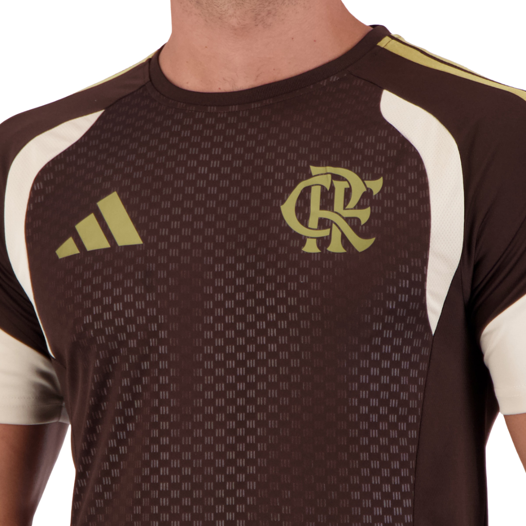 Camisa Adidas Flamengo Treino Atleta 2026 Marrom