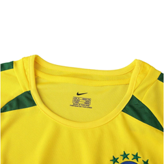 Camisa Brasil Retrô 2002 Seleção I Nike Masculina Amarela N°9 Ronaldo