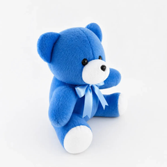 Urso Ted de Pelúcia Azul Com Laço Infantil