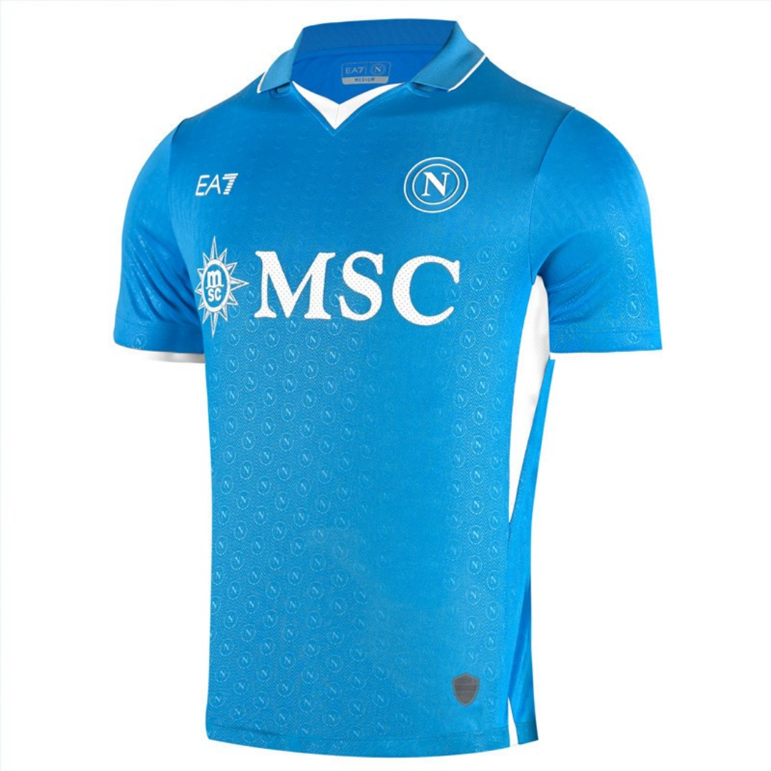 Camisa EA7 Napoli Home 2024/25 Azul Celeste Torcedor Masculina