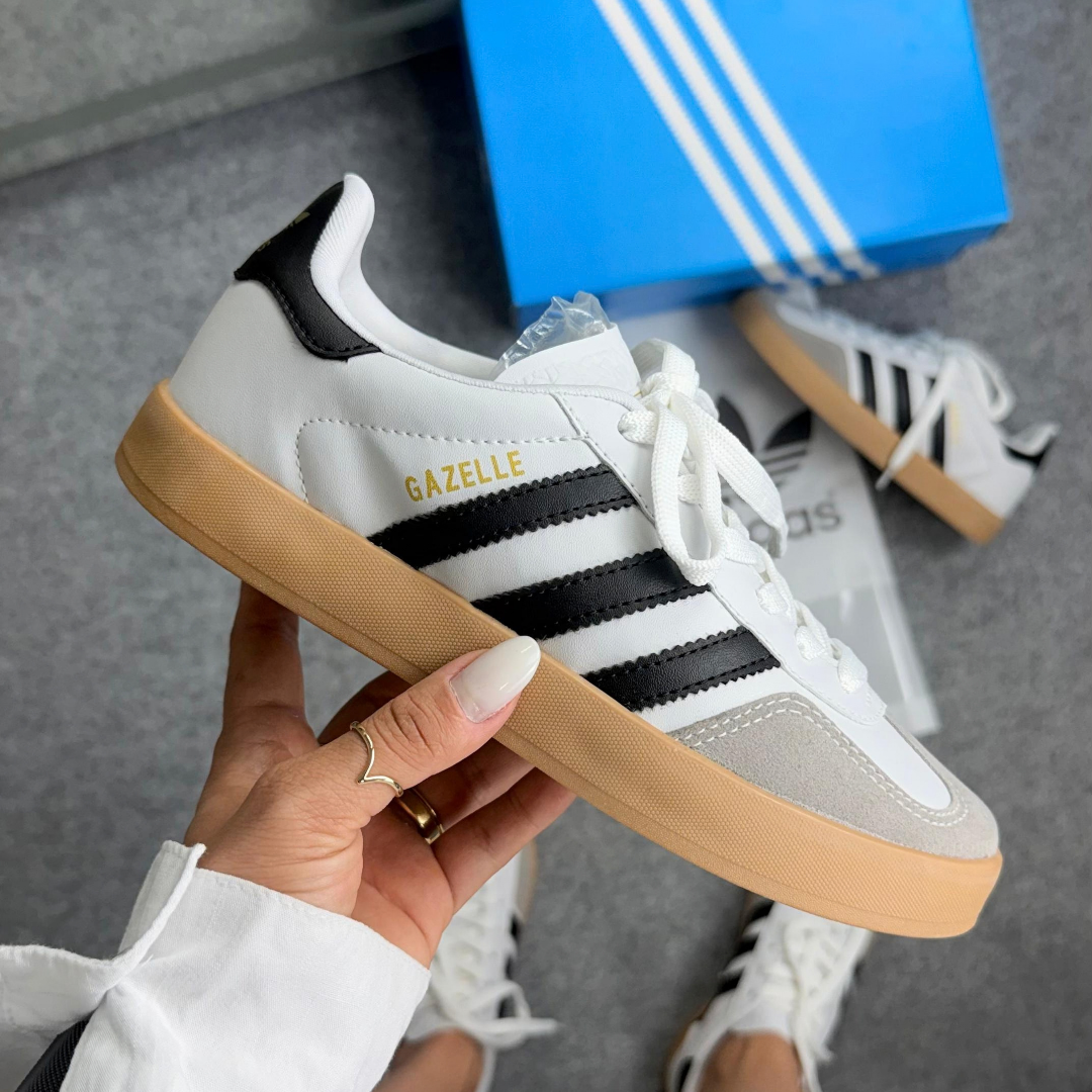 Tênis Feminino Adidas Gazelle Branco e Preto