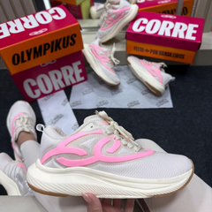 Tênis Feminino Olympikus Corre 2 Off White e Rosa