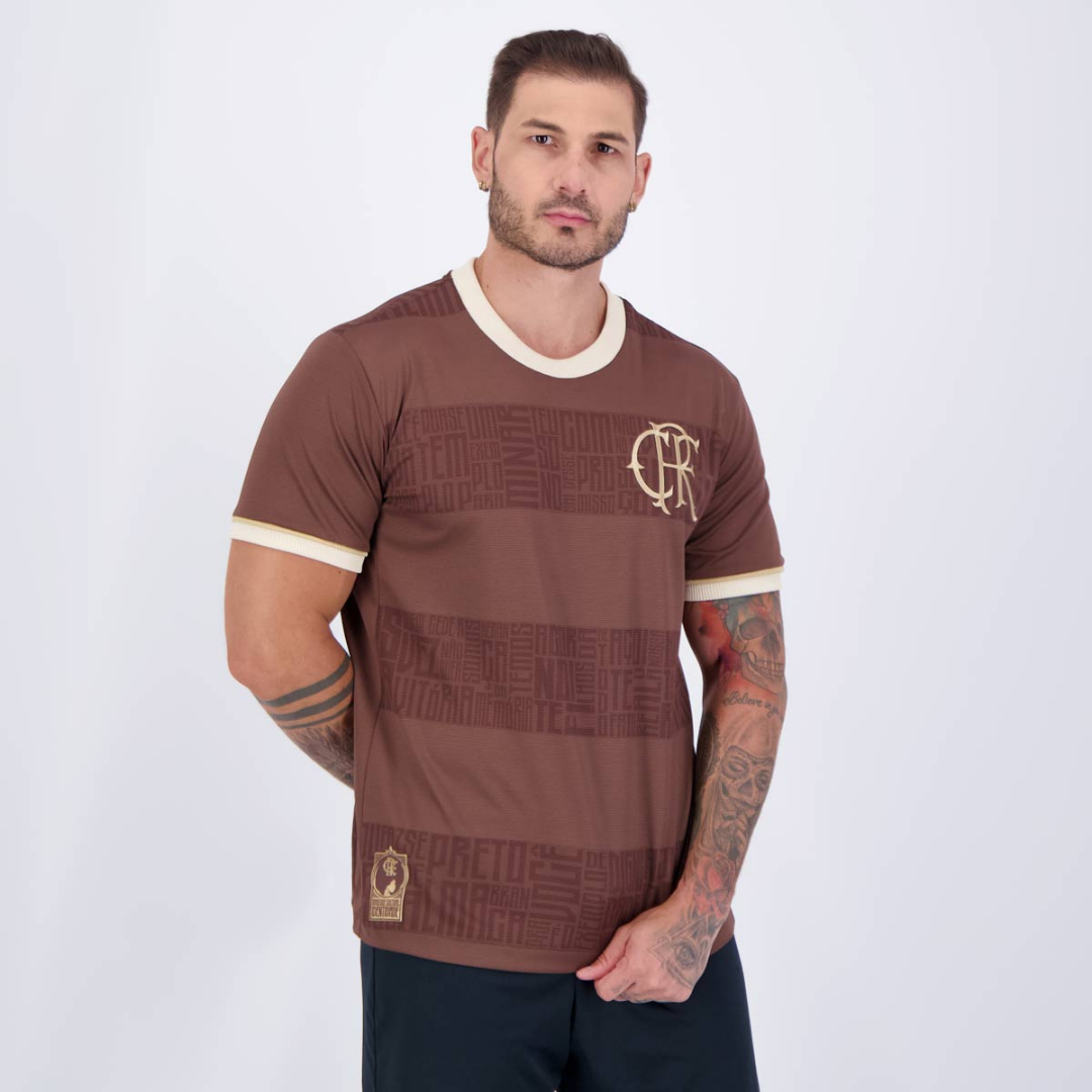 Camisa Flamengo Identidade Marrom Torcedor Masculina
