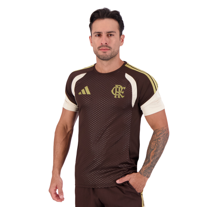Camisa Adidas Flamengo Treino Atleta 2026 Marrom