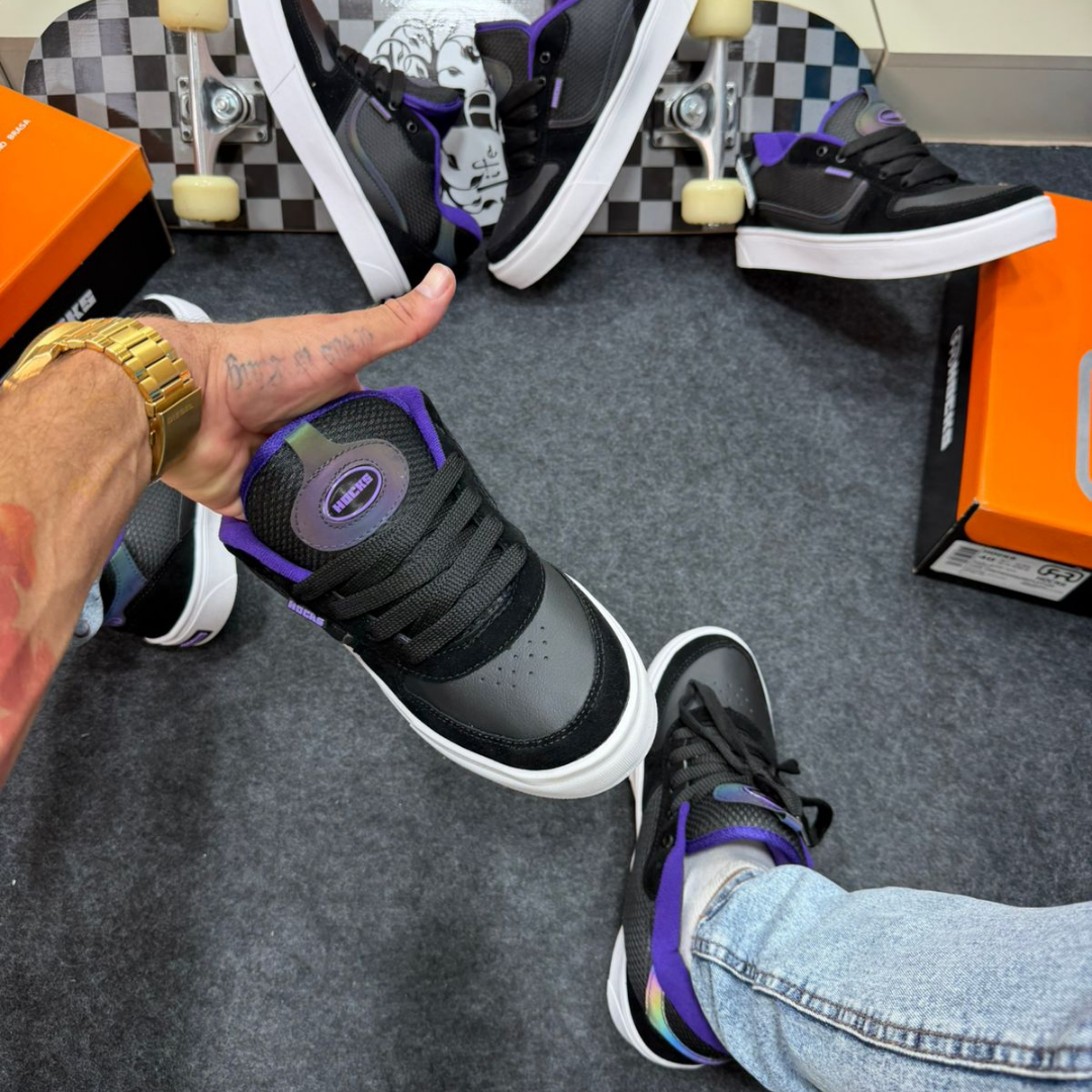 Tênis Masculino Hocks Skateboarding Preto e Branco