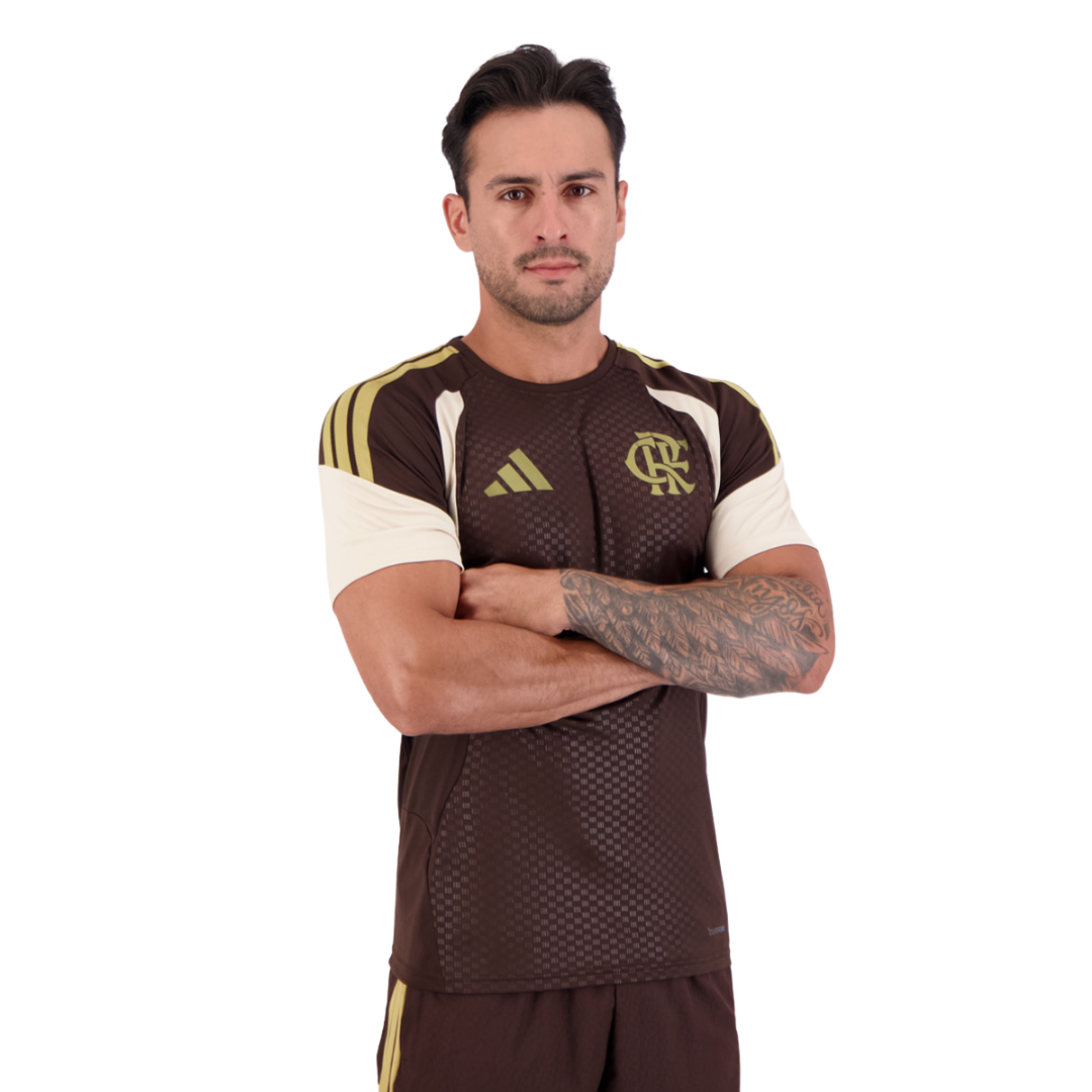 Camisa Adidas Flamengo Treino Atleta 2026 Marrom