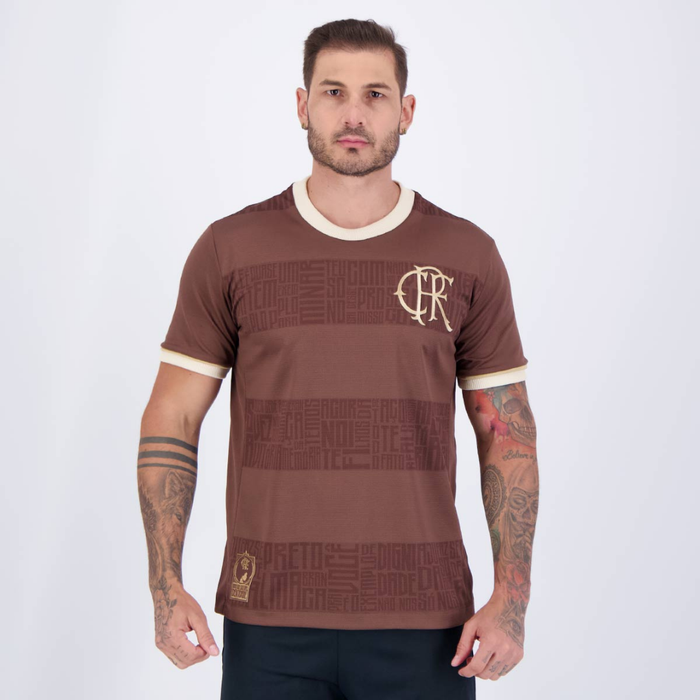 Camisa Flamengo Identidade Marrom Torcedor Masculina