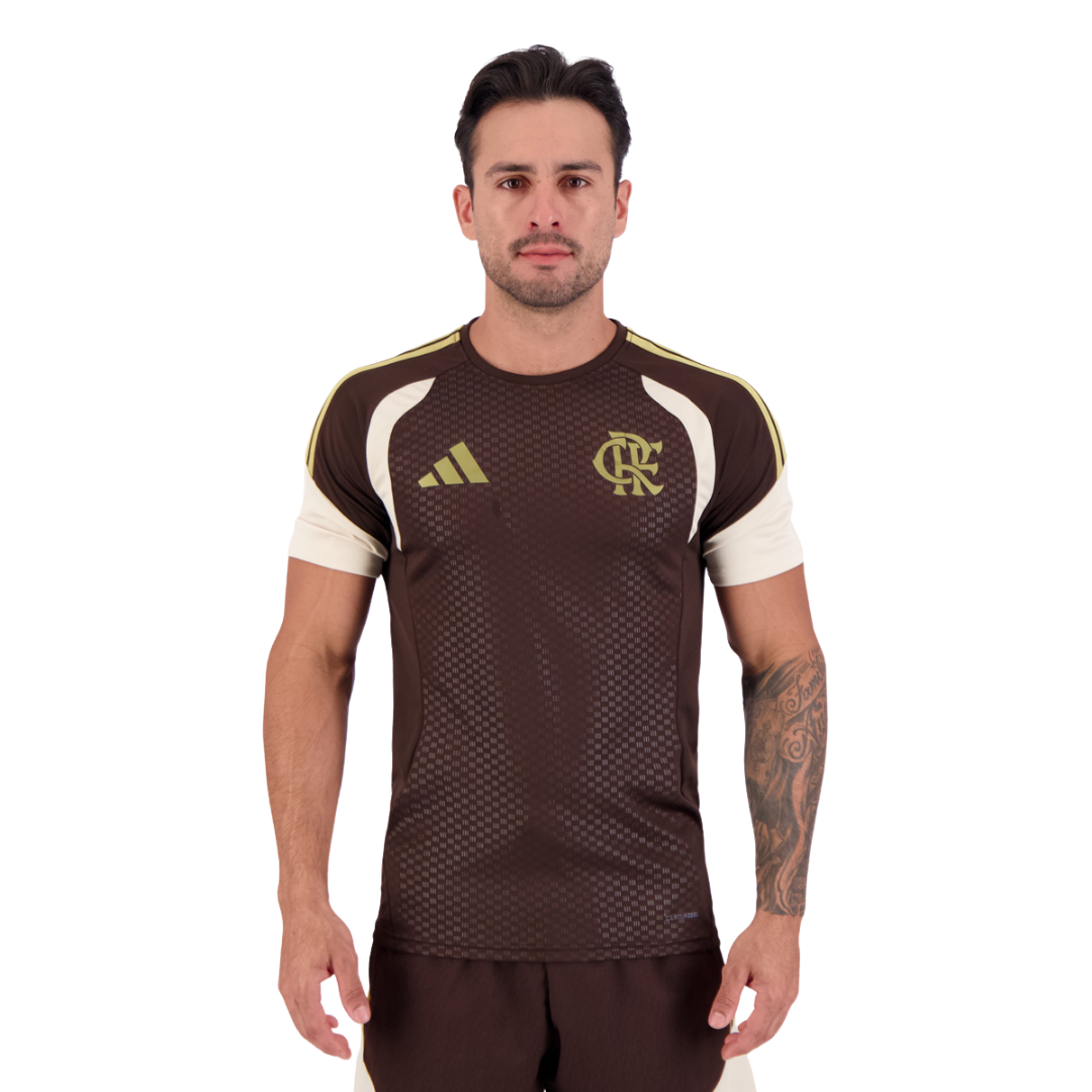 Camisa Adidas Flamengo Treino Atleta 2026 Marrom