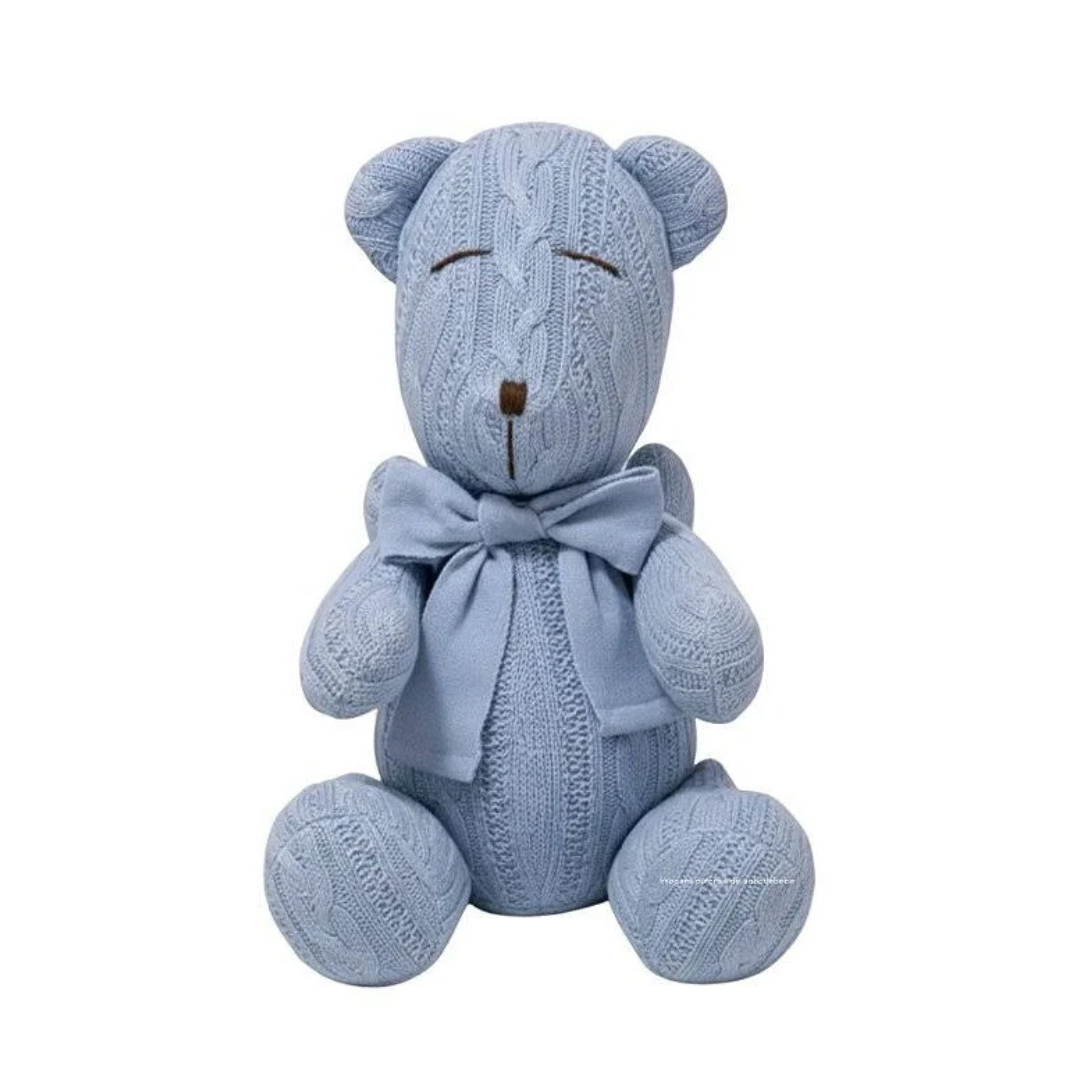 Urso Tricot Azul bebê Personalizado