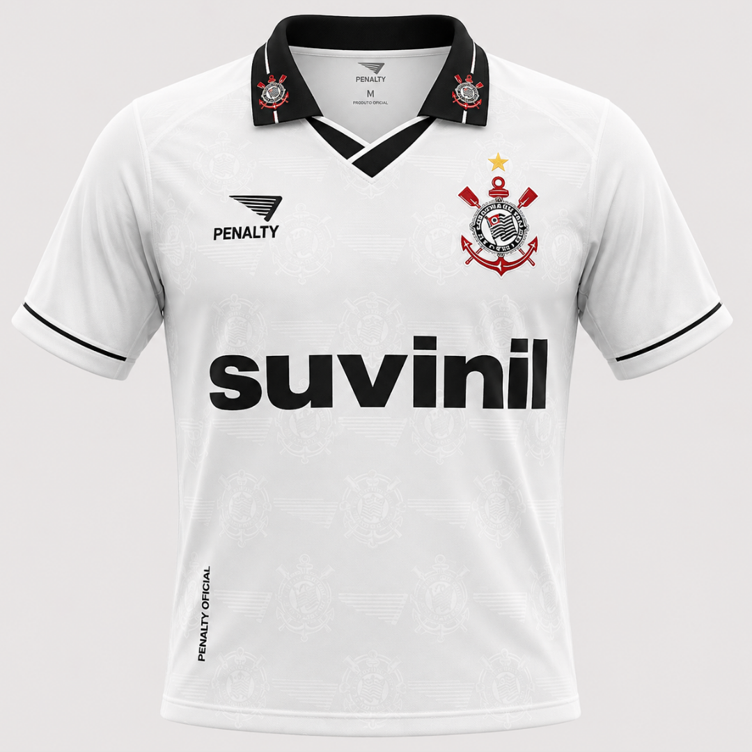 Camisa Corinthians 1995 Retrô Masculina Branca
