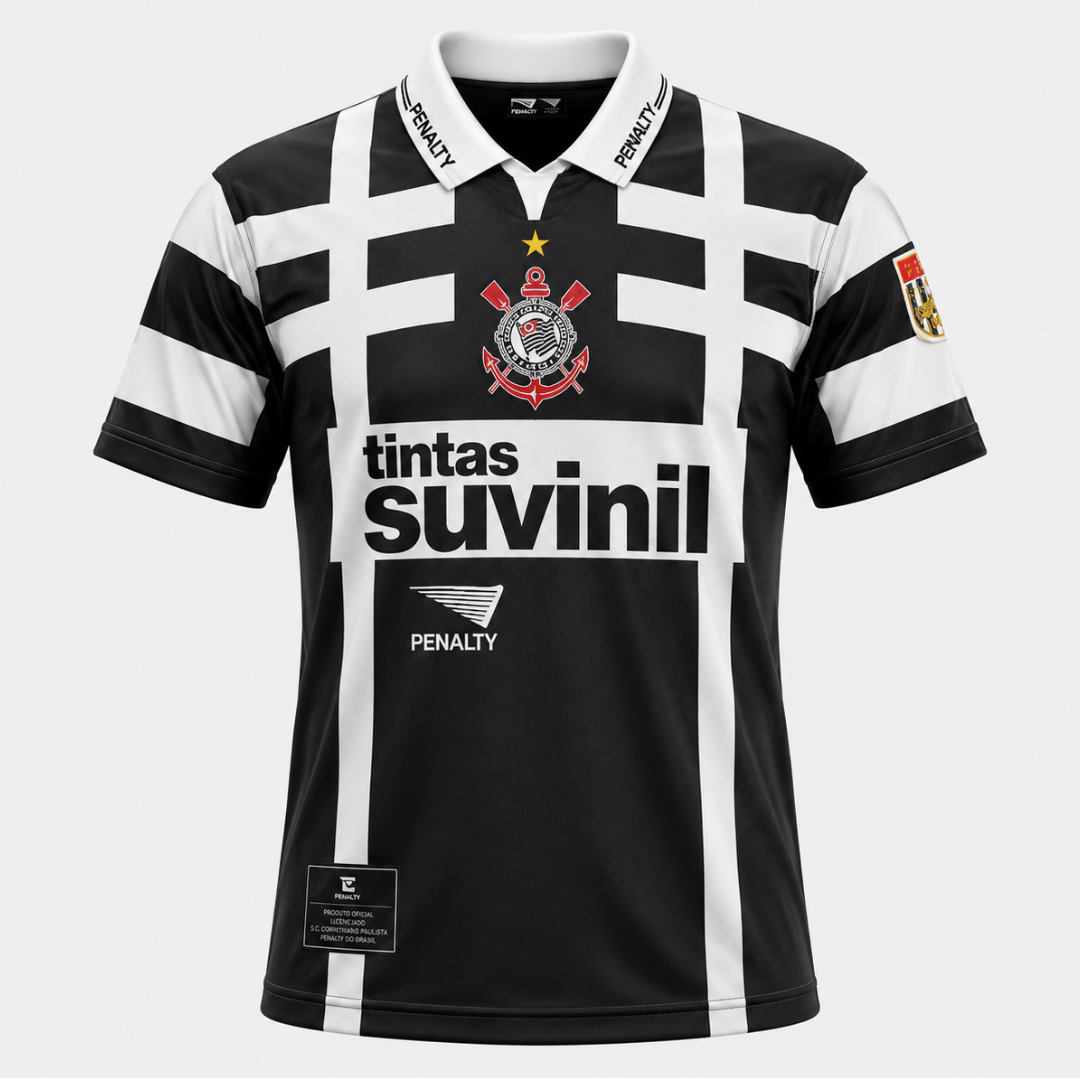 Camisa Corinthians Retrô Penalty II Oficial 1995 Masculino