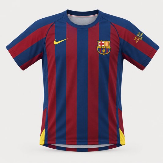 Camisa Barcelona Retrô 2006 Azul e Vermelha Torcedor Masculina