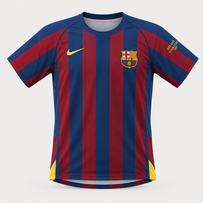 Camisa Barcelona Retrô 2006 Azul e Vermelha Torcedor Masculina
