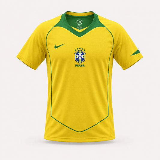 Camisa Brasil Retrô 2004 Amarela Torcedor Masculina