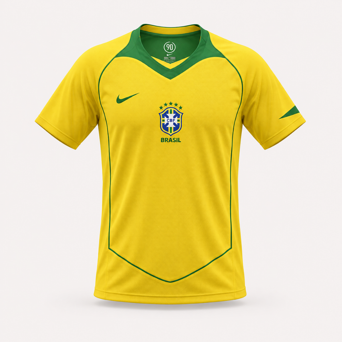 Camisa Brasil Retrô 2004 Amarela Torcedor Masculina