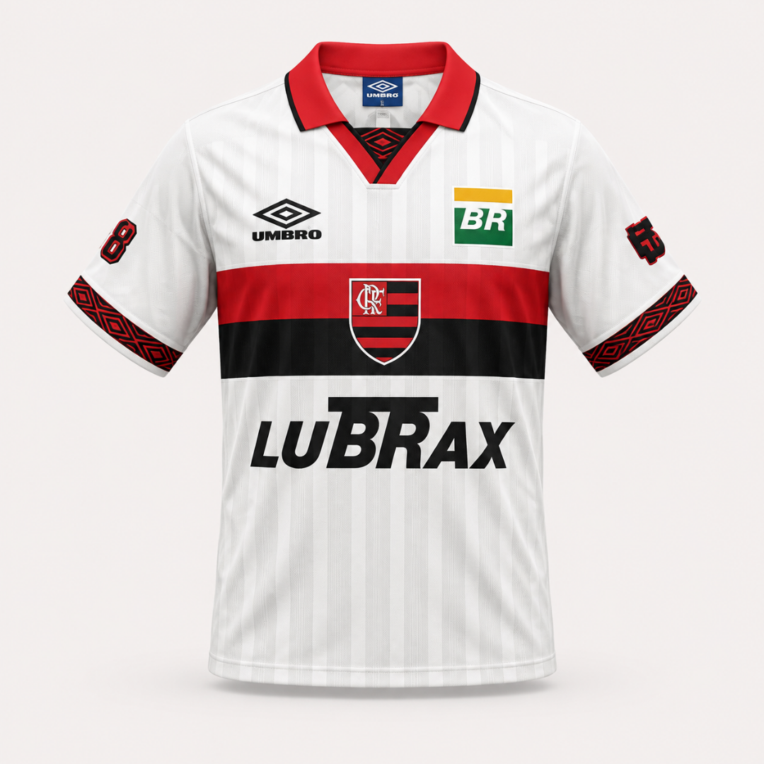 Camisa Flamengo Umbro 1995/1996 Branca Retrô Torcedor Masculina