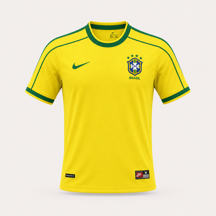 Camisa Brasil Retrô I 1998 Torcedor Amarela Masculina