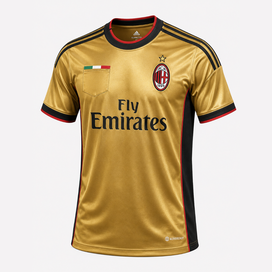 Camisa Retrô Milan Dourada 2013/2014 Third Champions Kaká
