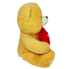 Ursa de Pelúcia Creme 45cm com Coração Vermelho   Diga Eu Te Amo com Estilo Kindy
