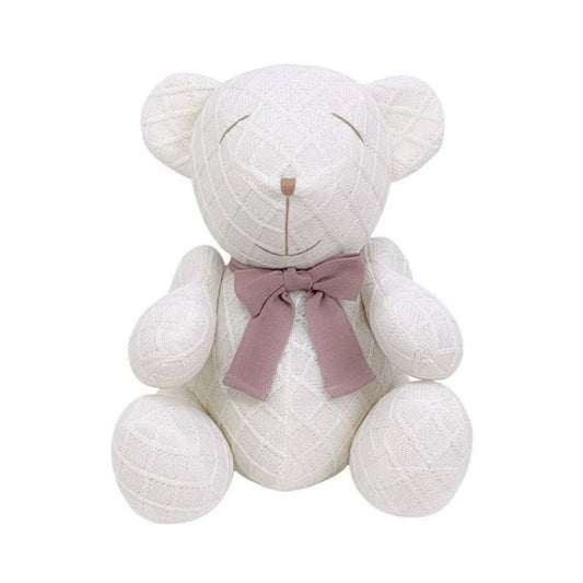 Urso de Tricô Branco Sorridente